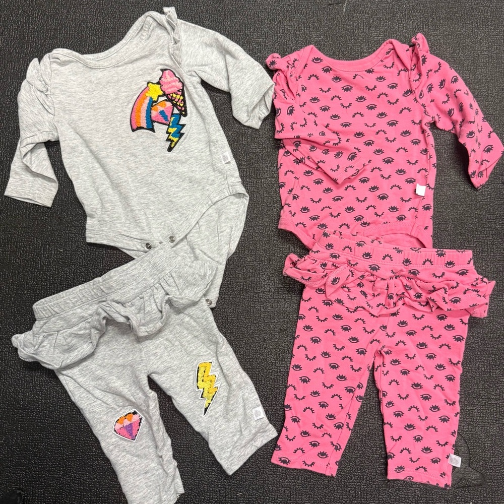 Rosie Pope Gray and Pink Kids Matching Sets